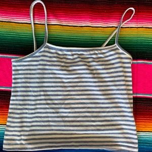 Brandy Melville blue and white striped tank top
